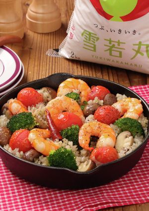 雪若丸で美味しいえびのアヒージョライス-レシピのメイン写真