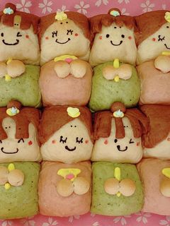 おひなさまのちぎりパン-レシピのメイン写真