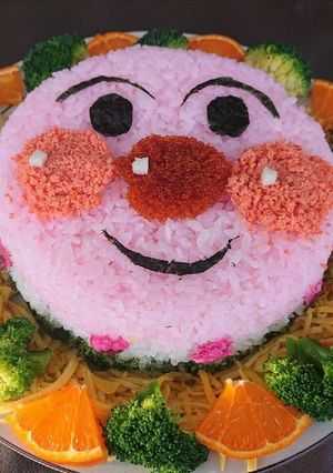 アンパンマンと一緒にひな祭り♪押し寿司-レシピのメイン写真