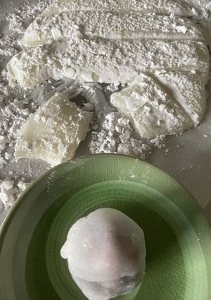 切り餅一割の砂糖と半分の水で大福の皮-レシピのメイン写真