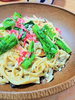 菜の花のクリームパスタ-レシピのメイン写真