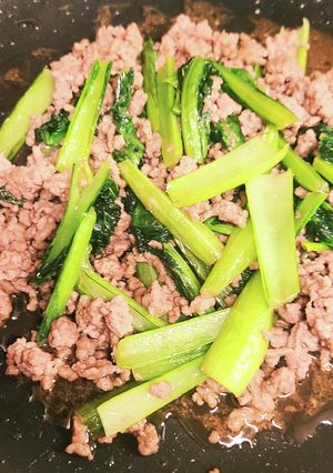 ◇♪簡単!小松菜と合挽き肉の炒め煮♪◇-レシピのメイン写真