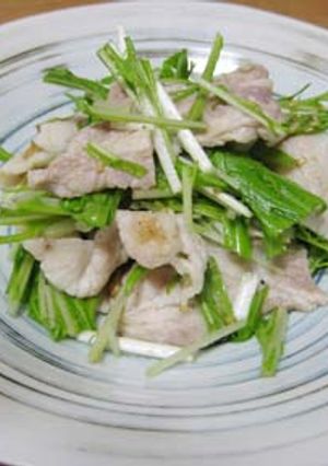 水菜と豚肉の酢ドレサラダ-レシピのメイン写真