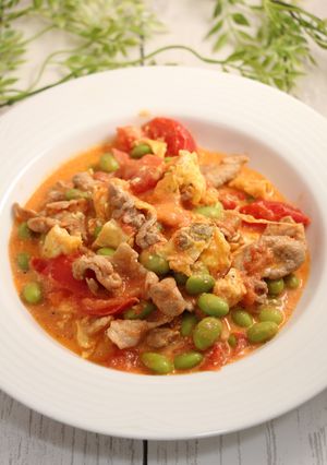 枝豆リメイク！トマトのオーロラソテー-レシピのメイン写真