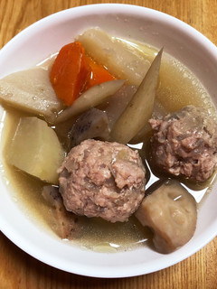 ゴロゴロ根菜と肉団子の和風スープ-レシピのメイン写真