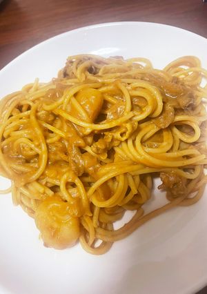 残り物で！カレーパスタ-レシピのメイン写真