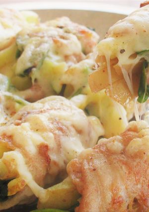 【 豚バラ肉と新じゃがいものチーズ焼き】-レシピのメイン写真