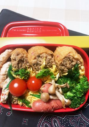 3/4 よっちゃん稲荷寿司　お弁当-レシピのメイン写真