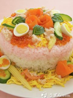 ひなまつりのケーキ寿司【うずら.com】-レシピのメイン写真