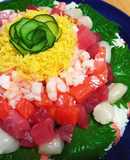 簡単豪華☆海鮮ちらし寿司ケーキ