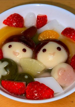 ひな祭りかわいい白玉だんごデザート-レシピのメイン写真