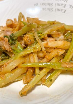 塩セロリと長いもの炒め物 トマト味-レシピのメイン写真