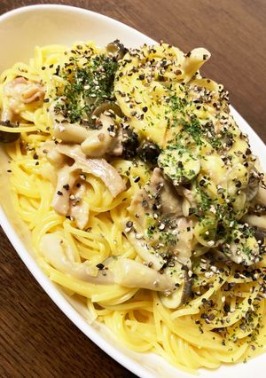 ワンパンカルボナーラ風パスタ-レシピのメイン写真