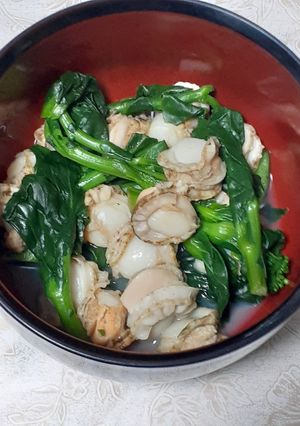 簡単★ベビーホタテと菜の花のおひたし-レシピのメイン写真