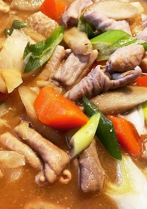 味噌チゲ風味のモツ煮-レシピのメイン写真