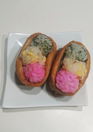 三色団子風いなり-レシピのメイン写真