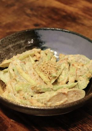 湯掻いて和えるだけ！うどの味噌マヨ和え-レシピのメイン写真