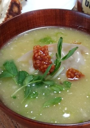 焼き餃子コーンポタージュ味噌スープ-レシピのメイン写真