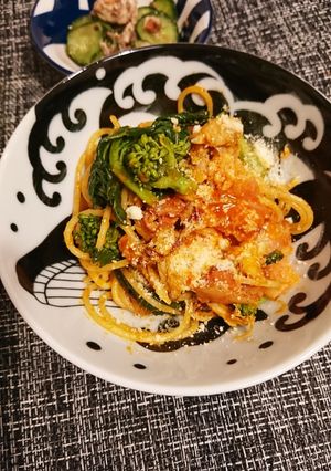 アサリと菜の花のパスタ…トマト味-レシピのメイン写真