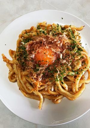 休日手抜きキムチ焼きうどん-レシピのメイン写真