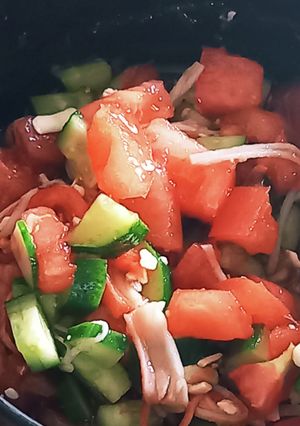 トマトきゅうりカニカマチーズサラダ-レシピのメイン写真