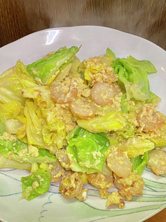 春キャベツとエビの卵炒りつけ・梅肉で-レシピのメイン写真