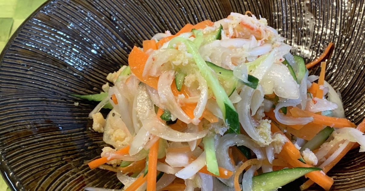 カニ缶入り新玉ねぎサラダ by ポチ太郎 【クックパッド】 簡単おいしい