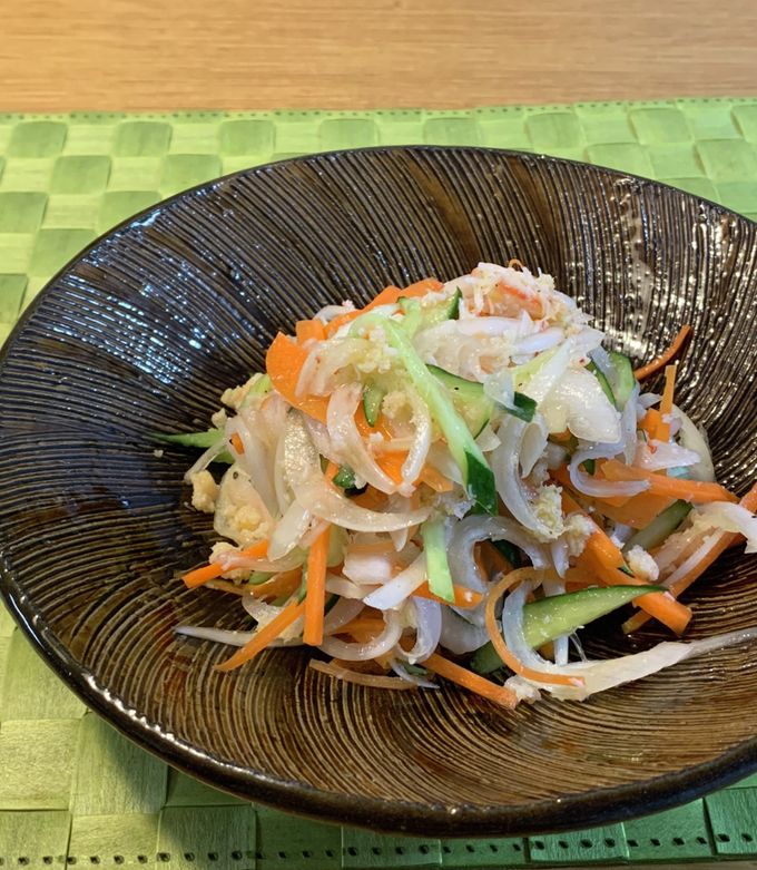 カニ缶入り新玉ねぎサラダ by ポチ太郎 【クックパッド】 簡単おいしい