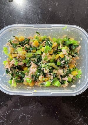 離乳食完了期　小松菜コーンツナの胡麻和え-レシピのメイン写真