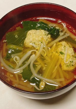 餃子のタネが余ったら…スープで！-レシピのメイン写真