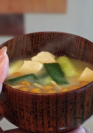 九条ねぎとなめこと豆腐の味噌汁-レシピのメイン写真
