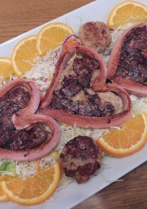 ハートのハンバーグは魚ぎょぎょ！-レシピのメイン写真
