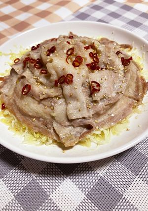 レンジで豚バラとキャベツの酒蒸し♫-レシピのメイン写真