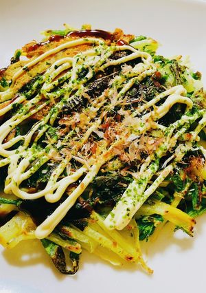 菜の花とじゃがいものガレット風お好み焼き-レシピのメイン写真