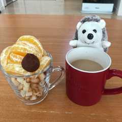 รูปของ 　簡単食パン&チョコレート&みかん