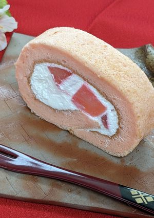 おひな祭りに⋯桃のシフォンロール☆-レシピのメイン写真