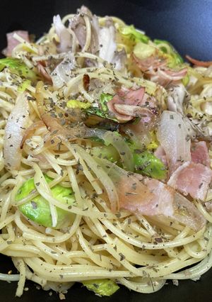 芽キャベツとベーコンのパスタ-レシピのメイン写真