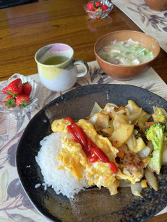 乗っけ丼ランチ (オムライスぽく)-レシピのメイン写真