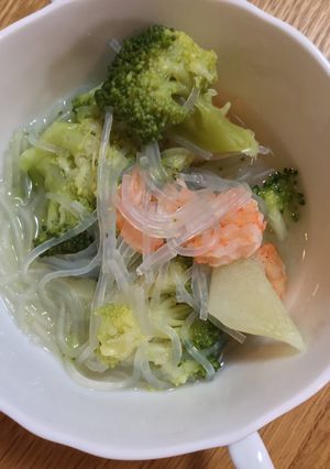 えびとブロッコリーと春雨のスープ-レシピのメイン写真