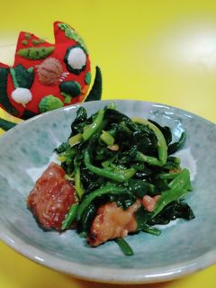 ほうれん草の焼き鳥缶和え-レシピのメイン写真