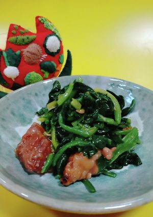 ほうれん草の焼き鳥缶和え-レシピのメイン写真