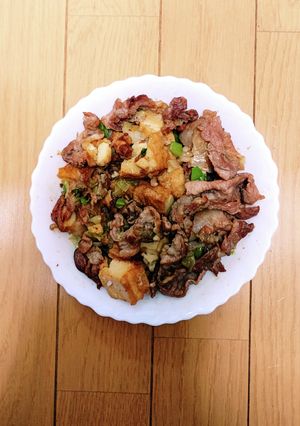 厚揚げに豚こま ワサビつーん(涙)-レシピのメイン写真