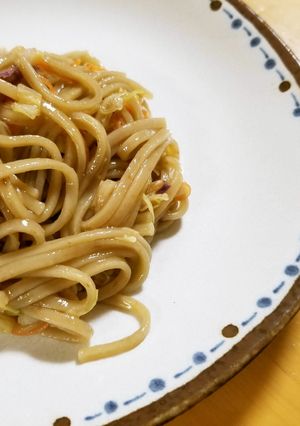 簡単！焼もずくうどん-レシピのメイン写真