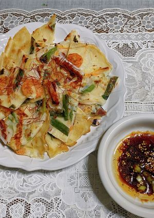 ごま油香るえびイカ美味しい米粉のチヂミ-レシピのメイン写真