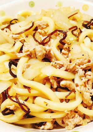 塩昆布豚うどん-レシピのメイン写真