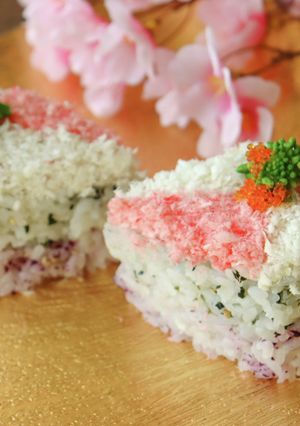 鯛のでんぶひな寿司-レシピのメイン写真