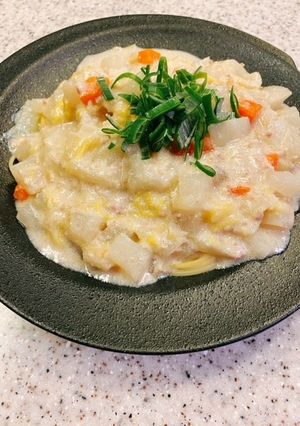 白菜と大根の豆乳クリームパスタ-レシピのメイン写真
