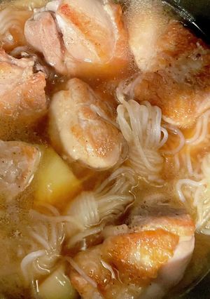 鶏ももと結びこんにゃくの煮物-レシピのメイン写真