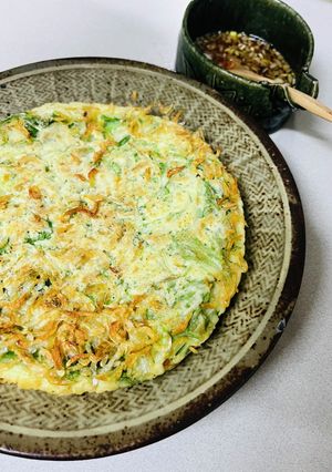 水菜と小エビのカリもち米粉チヂミ-レシピのメイン写真