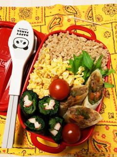 3/7よっちゃんそぼろ弁当 隙間に海苔巻-レシピのメイン写真